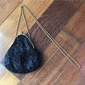 Black Beaded Clutch